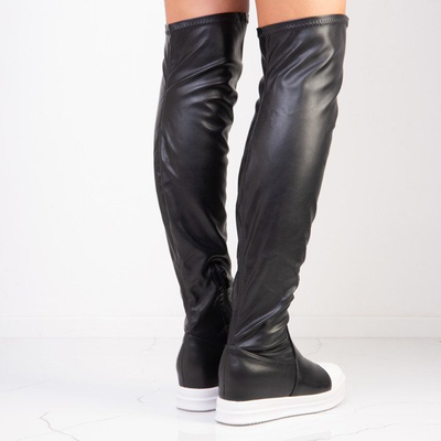 Černé a bílé boty na platformě disco - Obuv