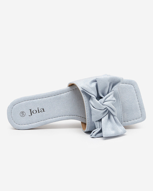 Сині жіночі шльопанці з бантом Kelisso