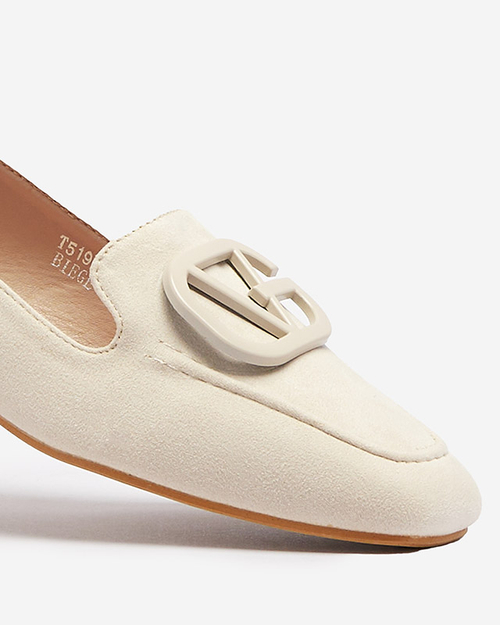 Жіночі мокасини з декором екрю Jeterika - Взуття