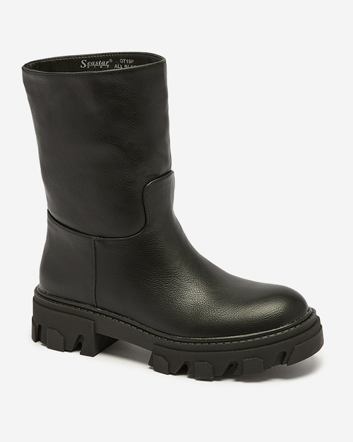 Чорні жіночі чоботи з утепленням Mekira