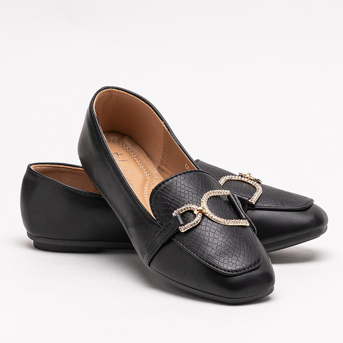 Чорні жіночі лофери з тисненням Gilis