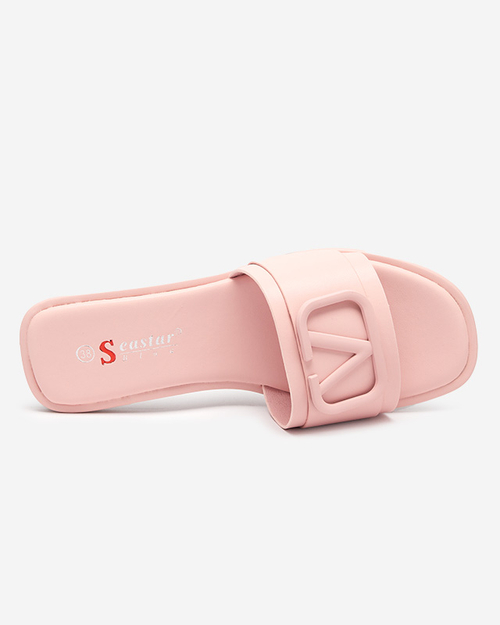 Пудрові жіночі тапочки з екошкіри Cartec - Взуття