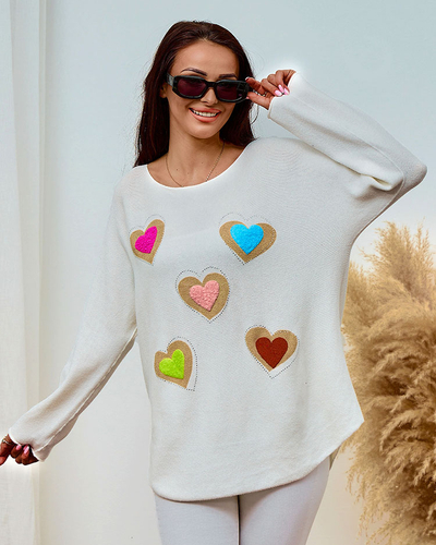 Royalfashion Tenký dámský svetr se srdíčky