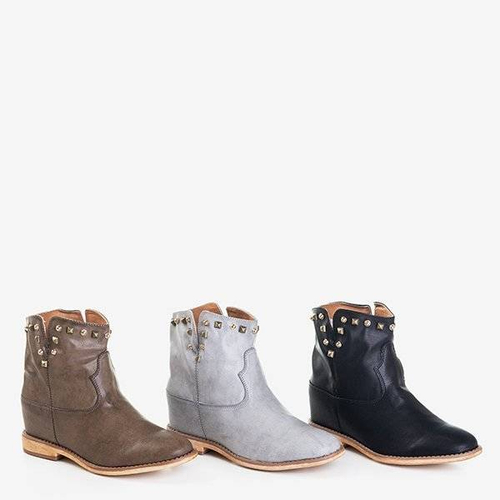 ВИХІД Сірі ковбойські чоботи на танкетці Бренда - Туфлі