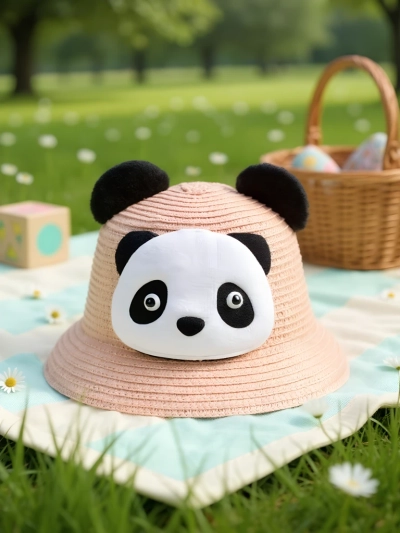 Royalfashion Дитячий солом'яний капелюх Панда