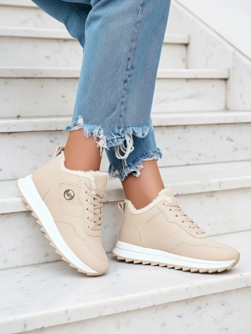 Royalfashion Бежеві жіночі спортивні черевики з утепленням Lahho