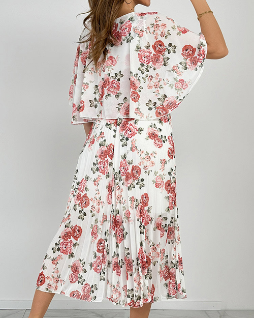 Royalfashion Жіноча плісирована квіткова сукня міді