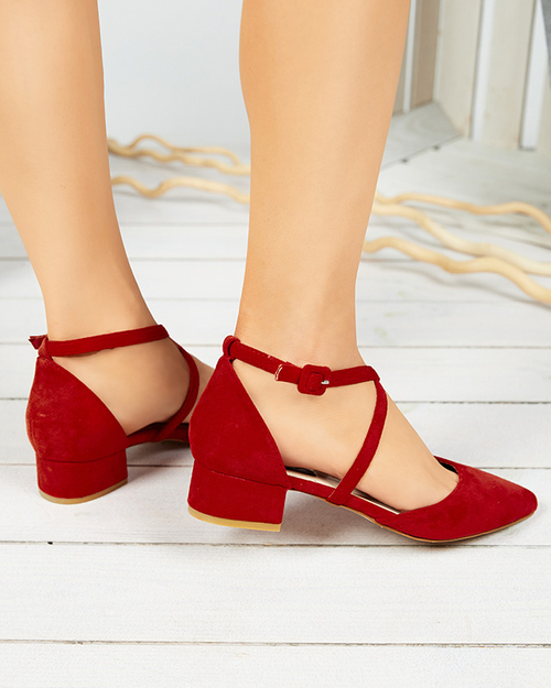 Жіночі туфлі на плоскому каблуці червоного кольору Wohasi- Shoes