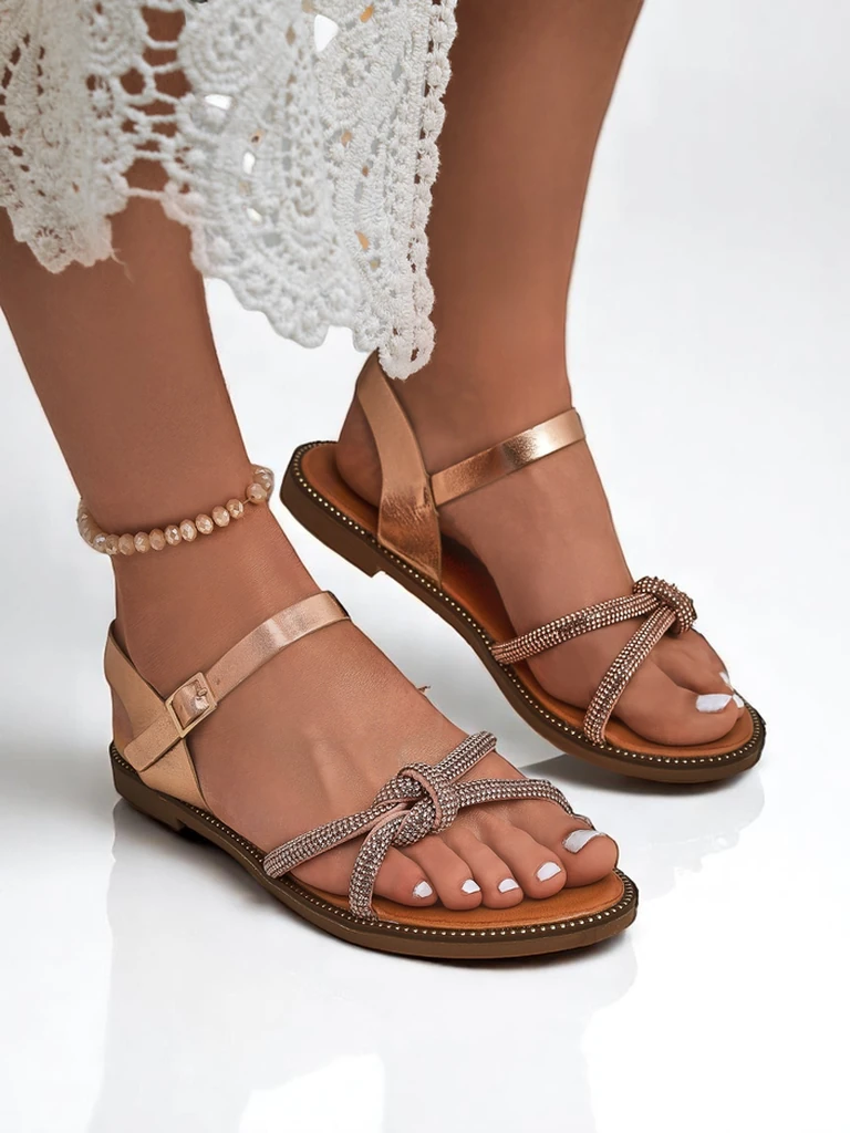 Royalfashion Dámské sandály s ozdobnými цирконии Bella Shine