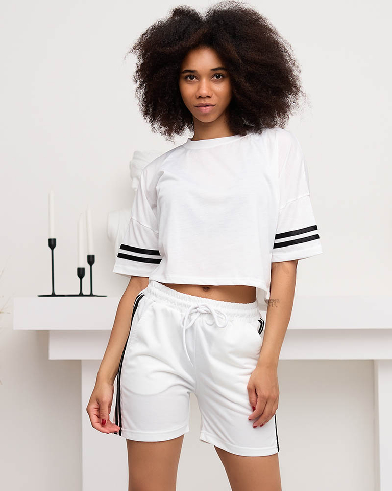 Dámská sportovní tepláková souprava s bílými pruhy - Oblečení