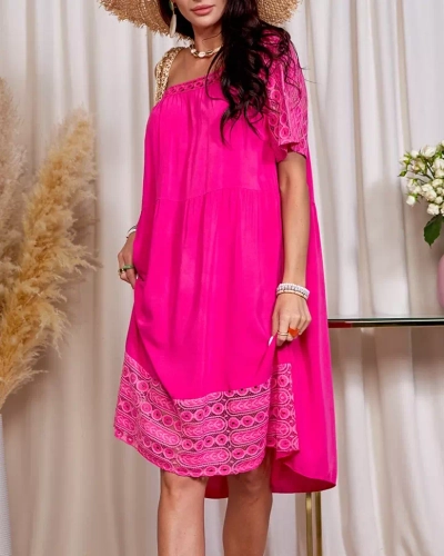 Жіноча сукня Royalfashion Fuchsia з мереживними вставками