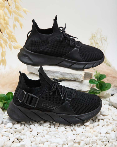Esmeralda Černé Sneakersy na Plochém Podpatku