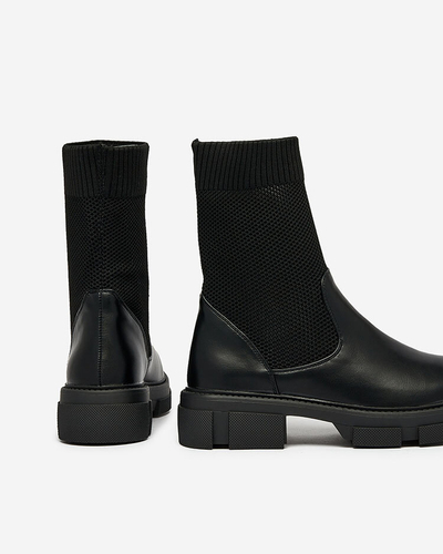 Royalfashion Černé dámské kozačky se síťovinou Xandra