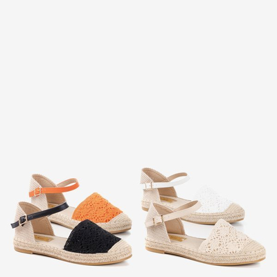 Oranžové sandály espadrilles s svrškem prolamované Asie - Obuv