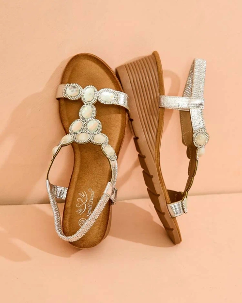 Royalfashion Жіночі босоніжки з цирконієм Obrina