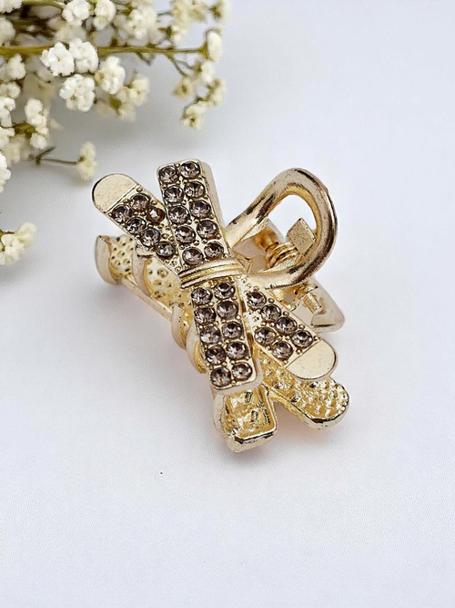 Royalfashion Заколка для волосся з стразами Золота заколка