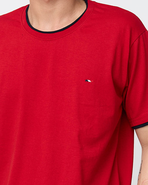 Червона бавовняна чоловіча футболка - Одяг