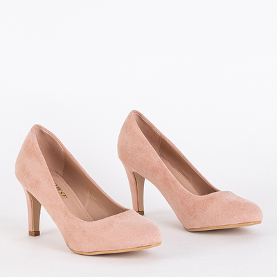 Klasické pudrové lodičky na podpatku Hikka - Obuv