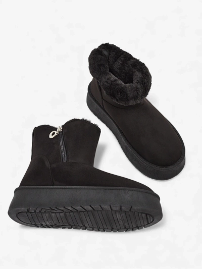 Dámské kotníkové boty Aurora Černé Z Ekologické Kůže na Zimu