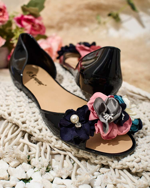 Royalfashion Гумові балетки з квіткою Koddies