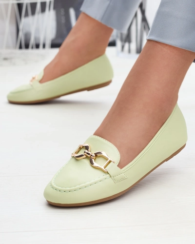 Зелені жіночі мокасини з екошкіри з декором Wiwet-Footwear