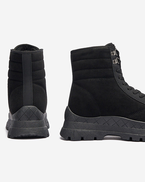 OUTLET Жіночі утеплені черевики-трапери чорного кольору Wosser- Footwear