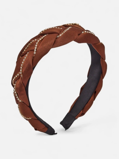 Royalfashion Пов'язка для волосся з плетінням у косу, оздоблена цирконами