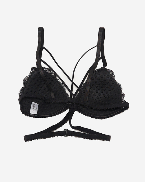 Чорний жіночий бюстгальтер з мереживом і бретелями - Нижня білизна