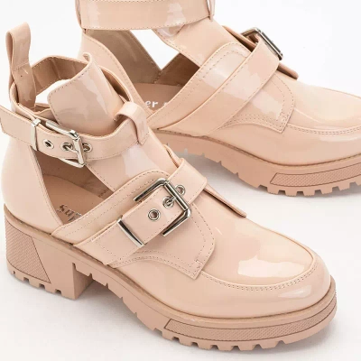 OUTLET Бежеві жіночі чоботи з тисненням Lerika - Взуття