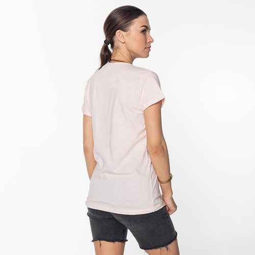 Жіноча футболка кольору пудри з принтом
