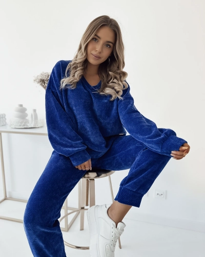 Комплект жіночих ребристих світшотів Royalfashion Cobalt