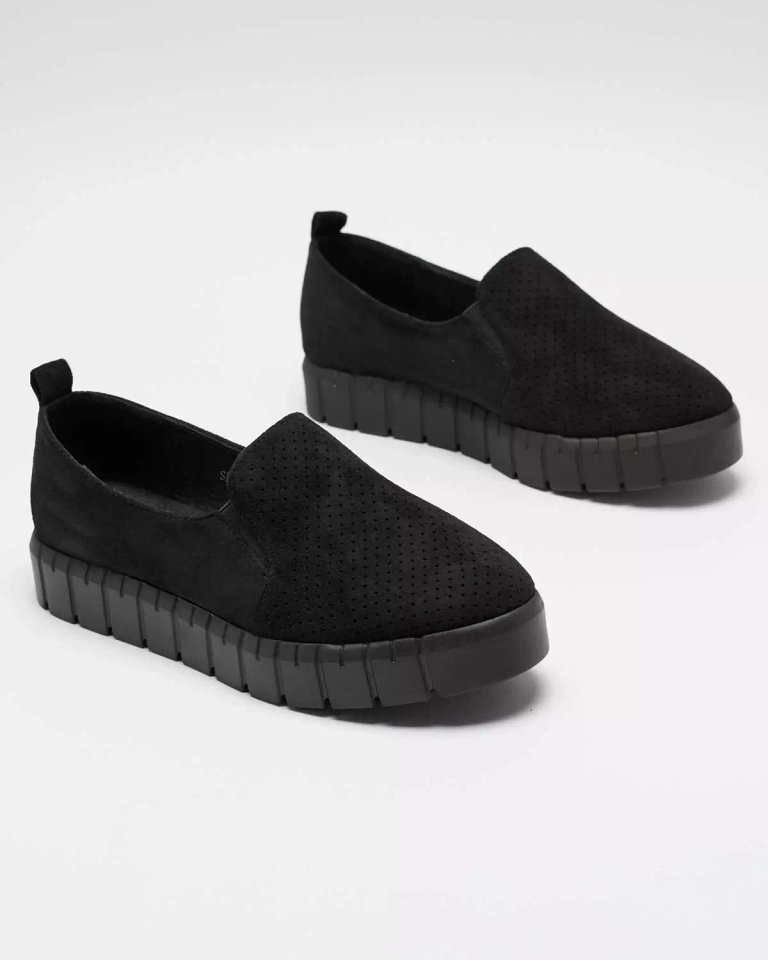 Černé dámské slip on tenisky Openwork Cegeti - Obuv