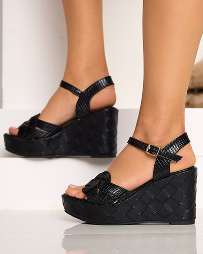 Чорні жіночі босоніжки з екошкіри Flossy - Shoes