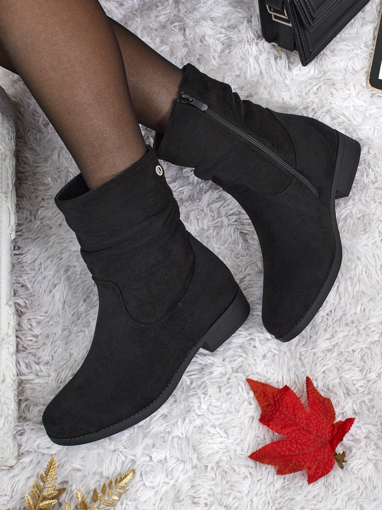 Vyšší dámské eko semišové kotníkové boty Norvia