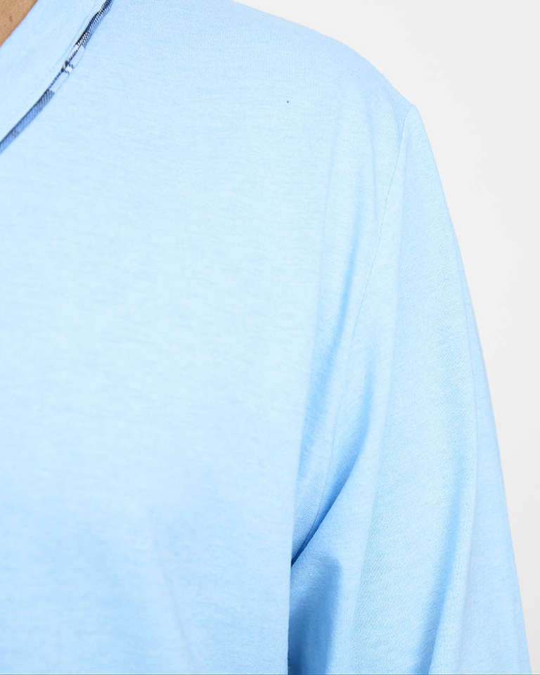 Modré pánské pyžamo se zapínáním na knoflíky- Oblečení