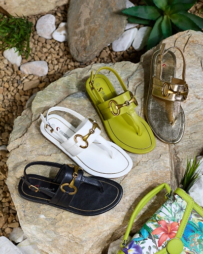 Royalfashion Dámské žabkové sandály ve zlaté barvě Imonel