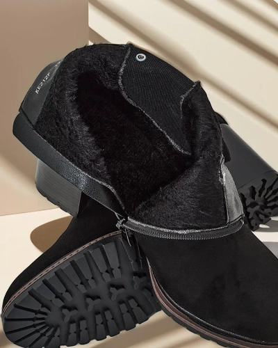 Dámské kotníkové boty Royalfashion z ekologického semiše na sloupu Idilla