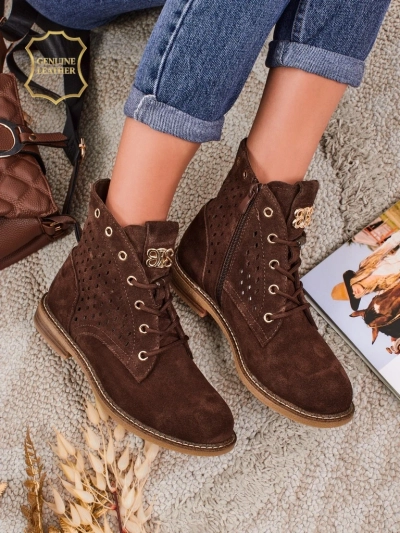 Ažurové dámské boty z přírodní kůže Aurelias