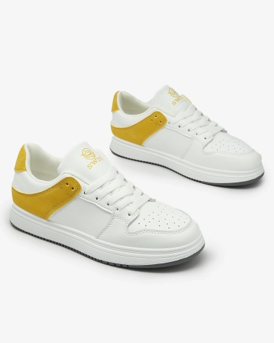 Royalfashion Mustard white dámská sportovní obuv Elevace
