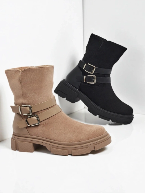 Високі жіночі ботильйони еко замшеві Callire