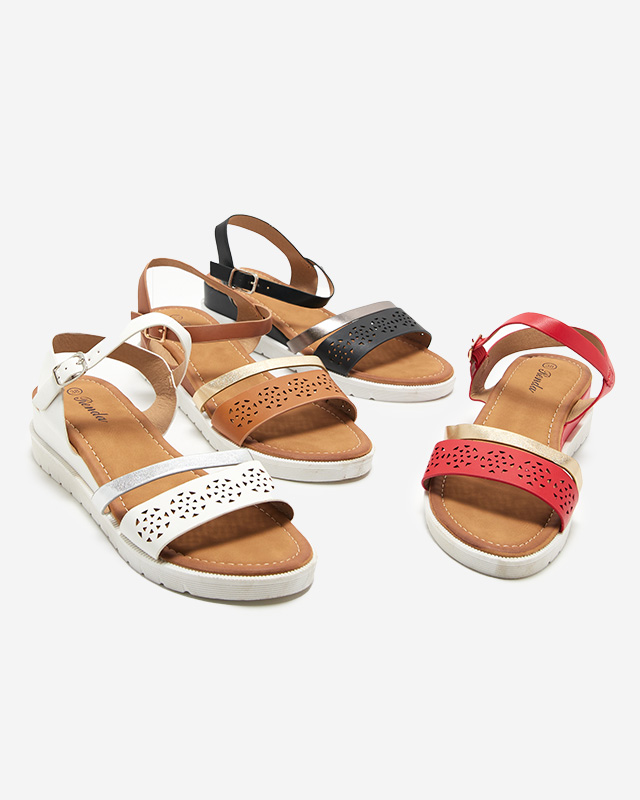 Dámské bílé sandály na nízkém klínku Dotif - Obuv