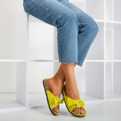 Zelené dámské pantofle s lukem Sun and Fun - Footwear 1