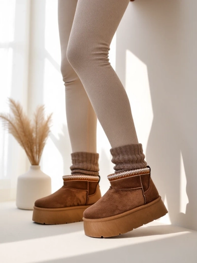 Royalfashion Dámské krátké boty a'la snow boots Xoalla