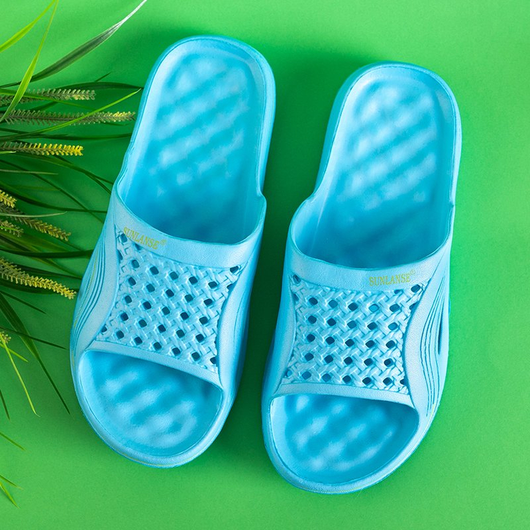 Dámské modré gumové pantofle do bazénu Sunilino - obuv