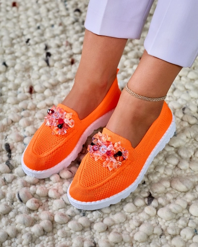 Royalfashion Oranžové dámské polobotky Enweta