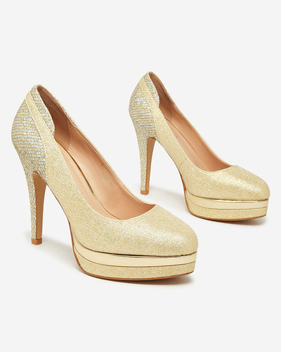 Royalfashion Жіночі туфлі-човники Salysso з золотим глітером