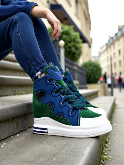 Royalfashion Vysoké sportovní boty pro ženy s skrytým klínem Oblaffi