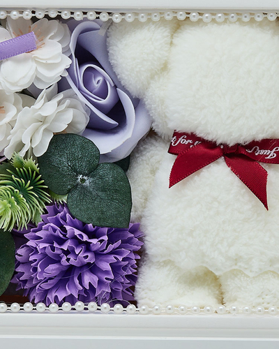 Royalfashion Flowerbox Квіти в коробці з ведмедиком