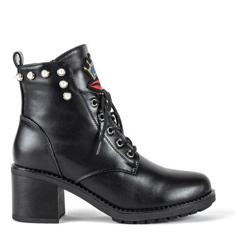 Чорні черевики на вищій посаді з накладками Nevadinas - Взуття 1