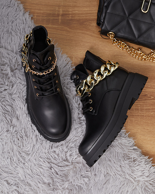 Чорні жіночі черевики з вирізами Neriso